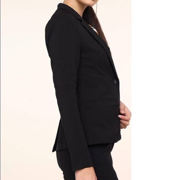 Papaya black stretch one-button Blazer Sz S/M juniors fitted business casual - Picture 2 of 16